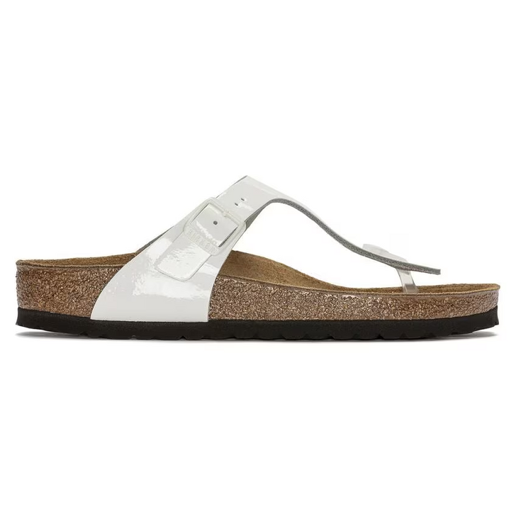 Birkenstock Gizeh Leather Patent White Regular