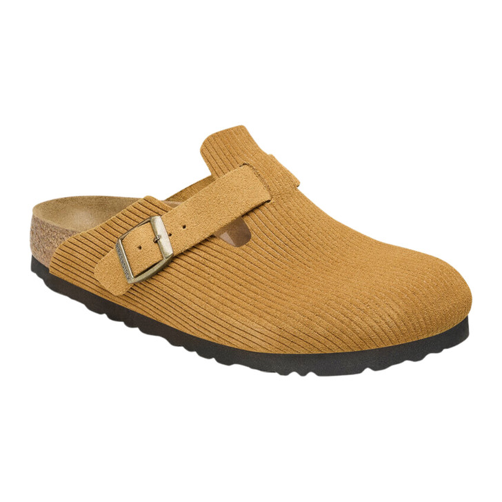 Birkenstock Boston Suede Corduroy Cork Brown Narrow