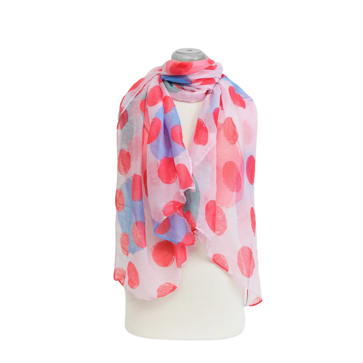 Caracol Multi Dot Print Scarf Rose