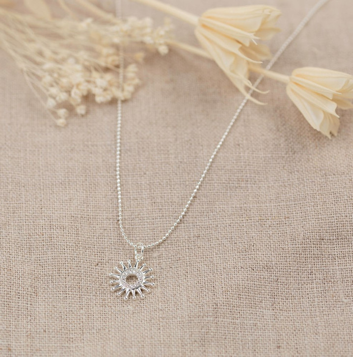 Glee Silver Plated Sparkle Burst Necklace