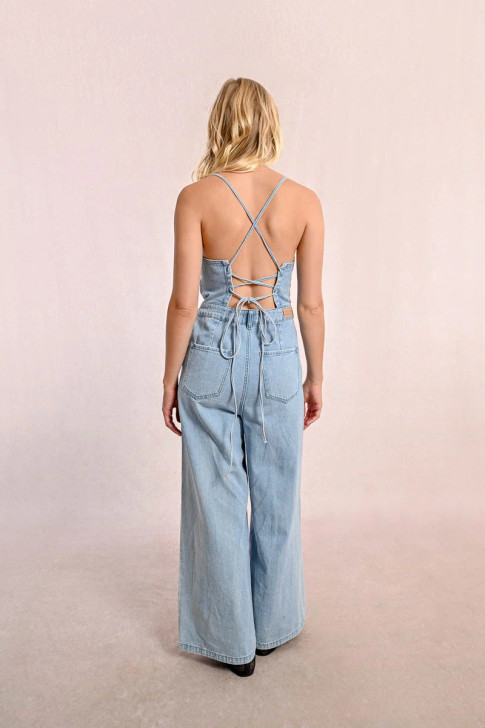 Molly Bracken Denim Jumpsuit Light Blue