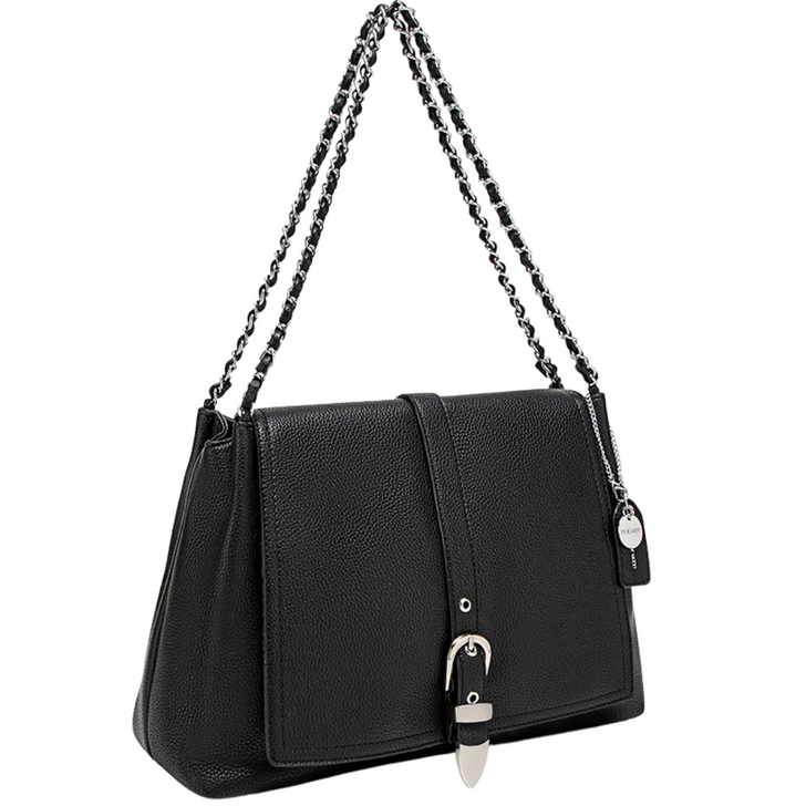Pixie Mood Aria Shoulder Bag Black Pebbled