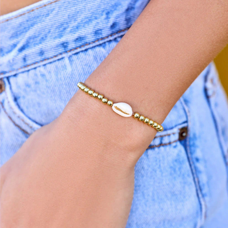 Pura Vida Ball Bead Bracelet Cowrie Shell