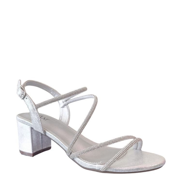 Taxi Macy-03 Sparkly Heels Silver