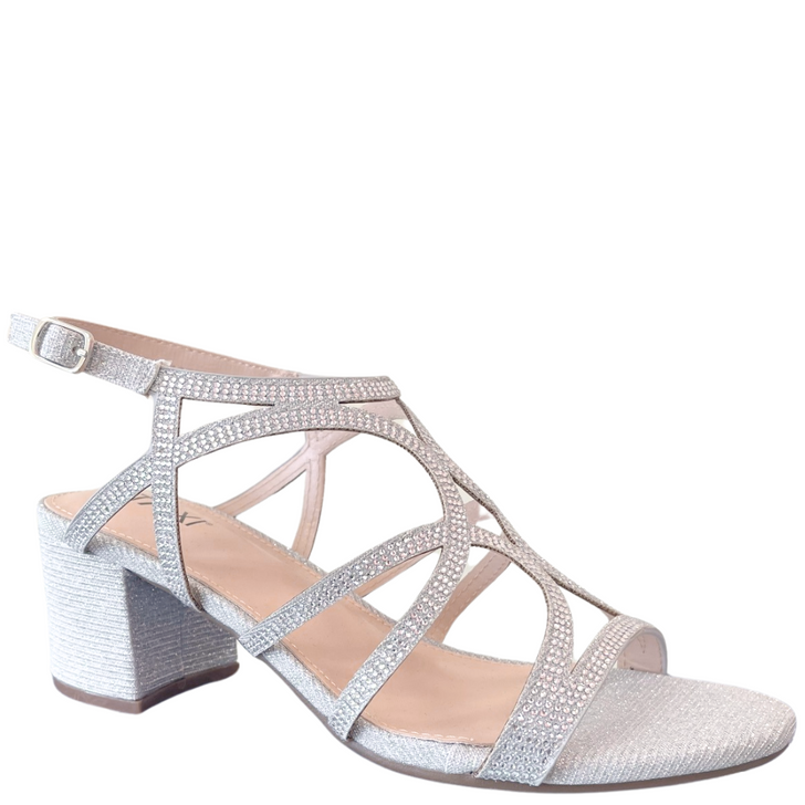 Taxi Harper-02 Sparkly Heels Silver