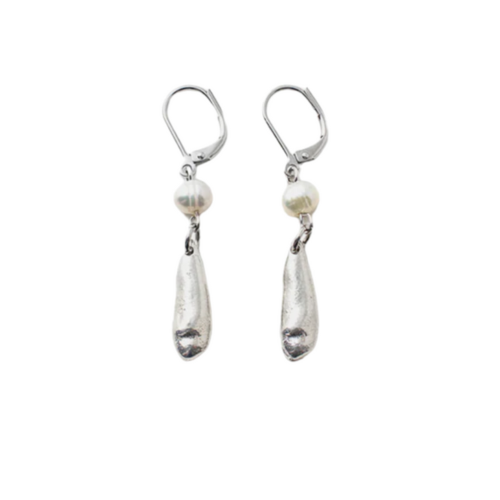 Anne Marie Chagnon Blake Silver Pearl Drop Earrings