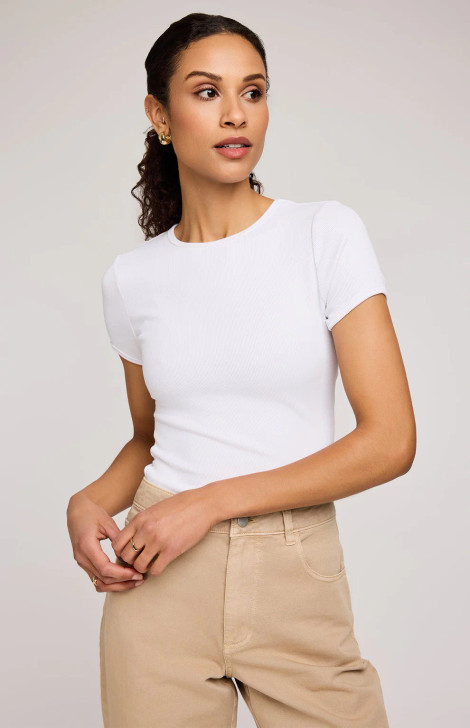 Gentle Fawn Shania Ribbed T-Shirt White