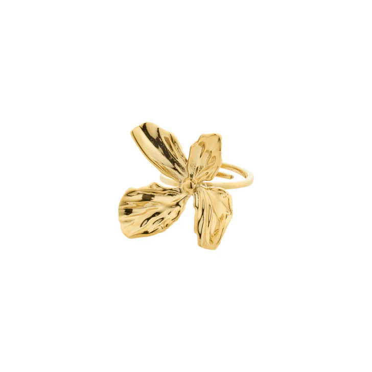 Pilgrim Dream Flower Adjustable Ring Gold Plated