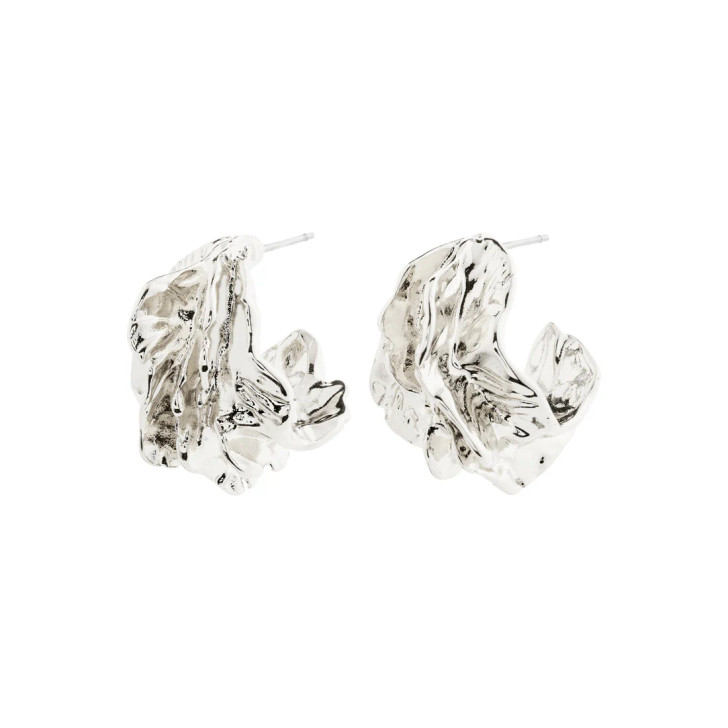 Pilgrim Eclipse Wavy Hoops Silver Plated