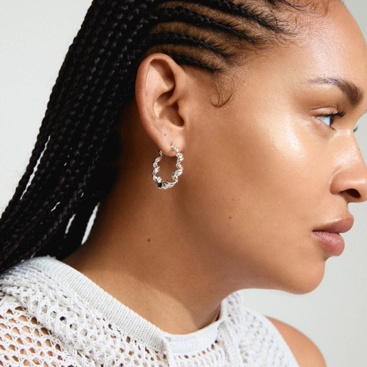 Pilgrim Larisa Twisty Hoops Silver Plated