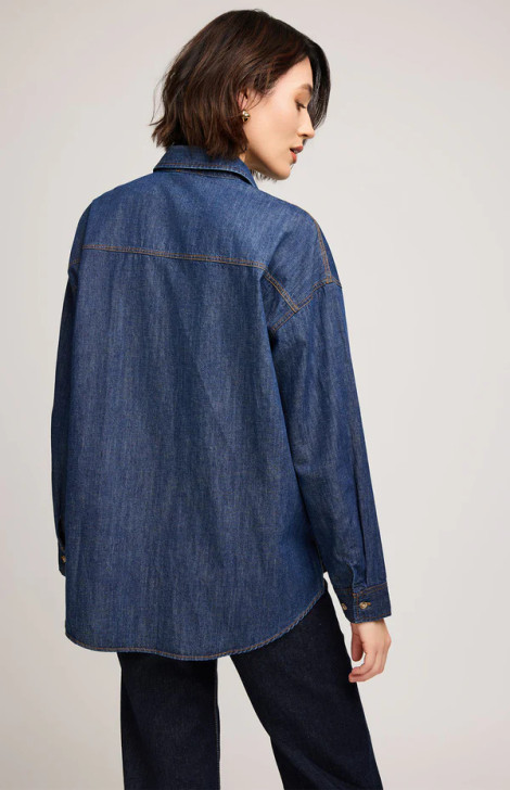 Gentle Fawn Whitney Denim Button Down Shirt Dark Wash