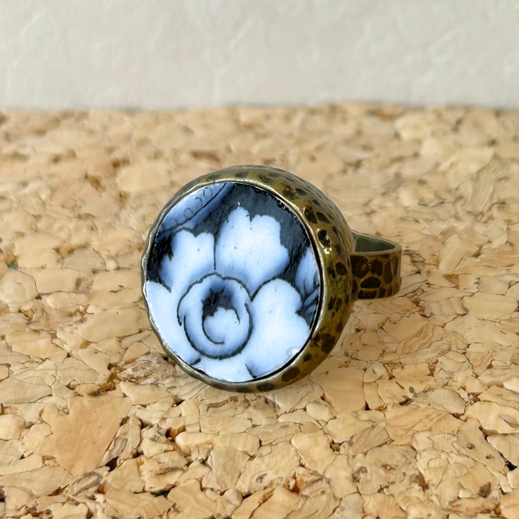 K. Ross Creations Antique China Ring Navy