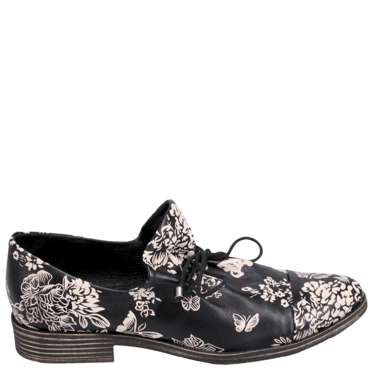 Django & Juliette Kotty Shoes Black & Milk Floral