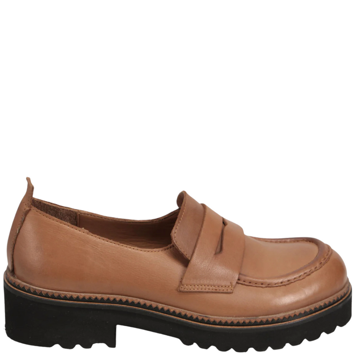 Bueno Annie Chunky Loafers Walnut
