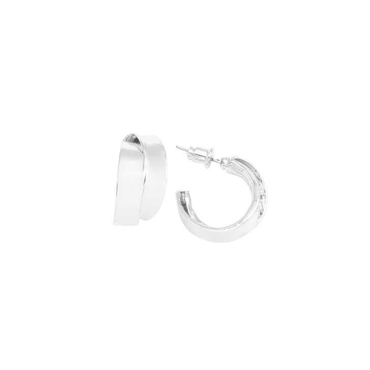 Caracol Double Layer Hoops Silver