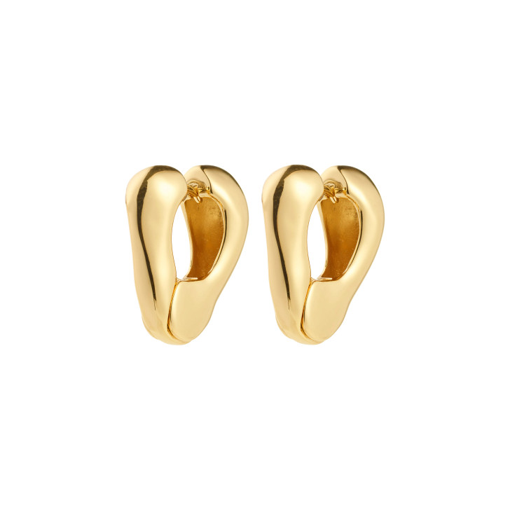 Pilgrim Free Angled Chunky Hoops Gold Plated