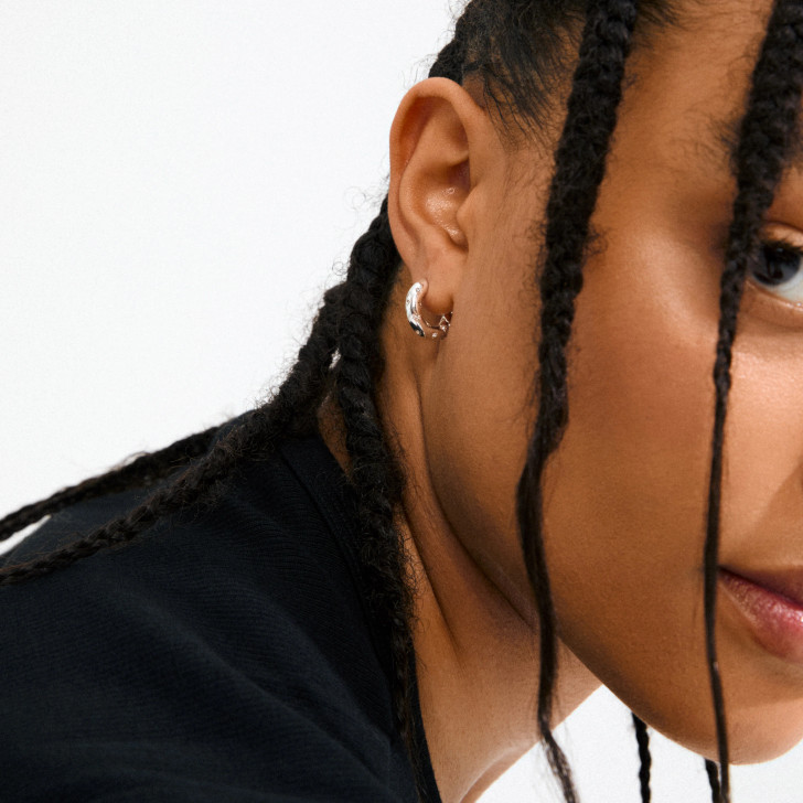 Pilgrim Nevaeh Crystal Star Hoops Silver Plated