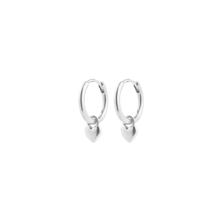 Pilgrim Alaia Tiny Heart Hoops Silver Plated
