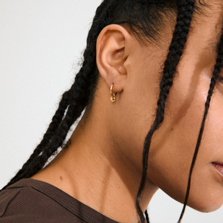 Pilgrim Alaia Tiny Heart Hoops Gold Plated