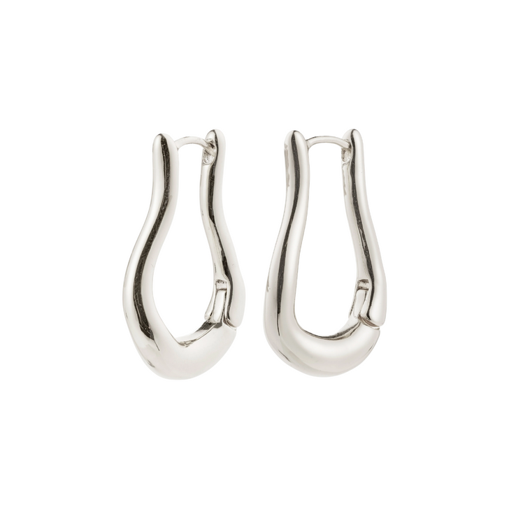 Pilgrim Unfold Wavy Hoops Silver Plated