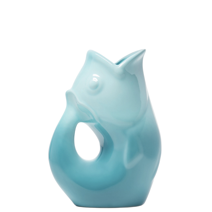 Gurgle Pot Fish Shaped Pitcher Medium Ombre Blue