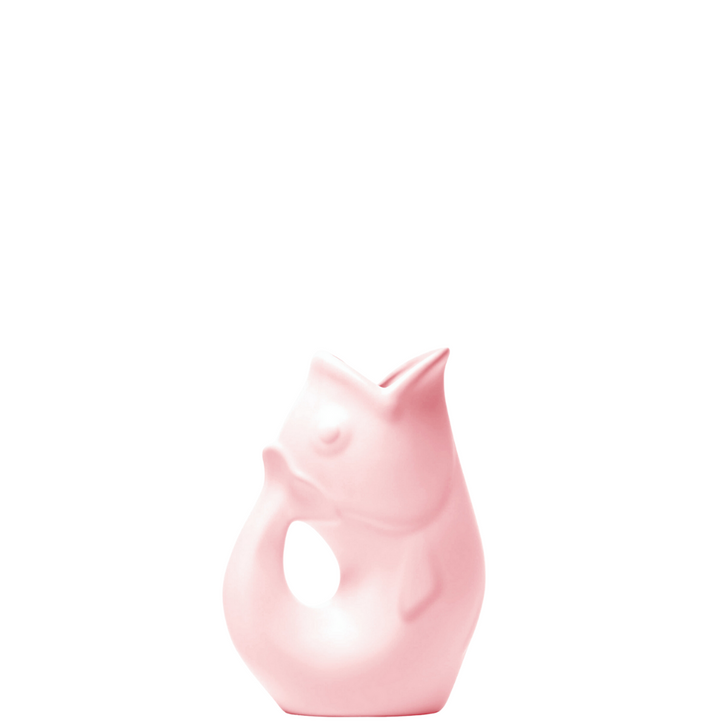 Gurgle Pot Fish Shaped Pitcher Mini Matte Pink