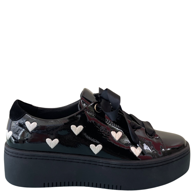 Minx Ace of Hearts Platform Shoes Black