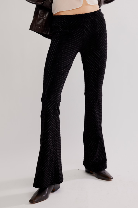 Free People Penny Pull On Velvet Pants Black