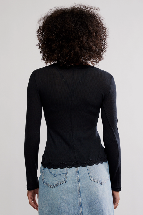 Free People Big Love Cardi Black