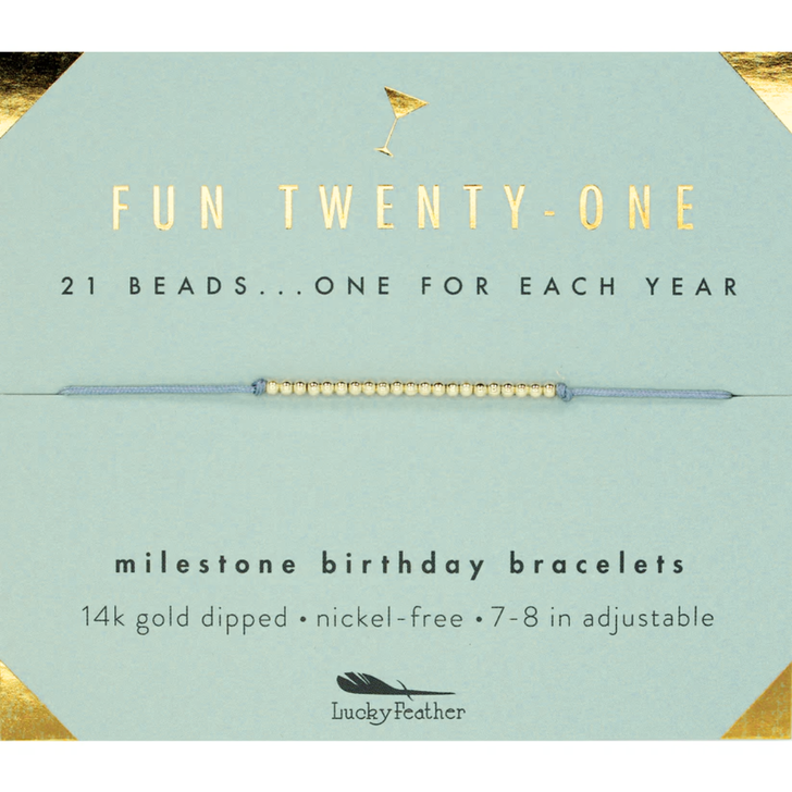 Lucky Feather 21st Birthday Bracelet