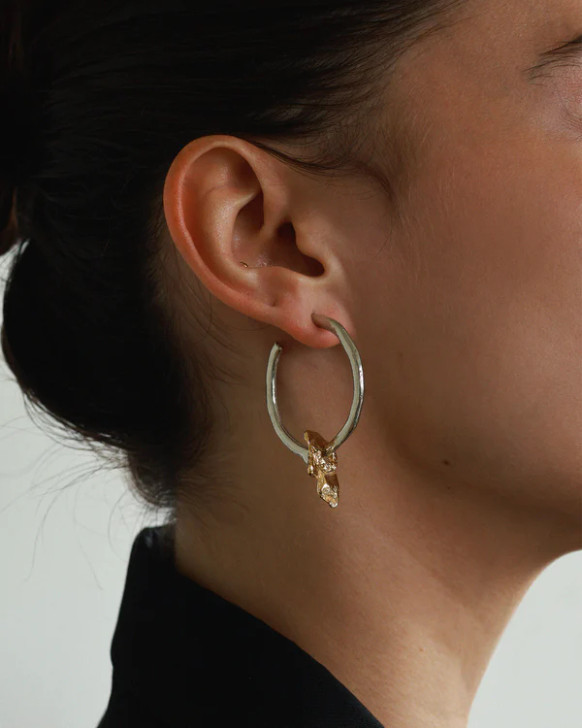 Anne Marie Chagnon Wasp Hoops Silver & Gold