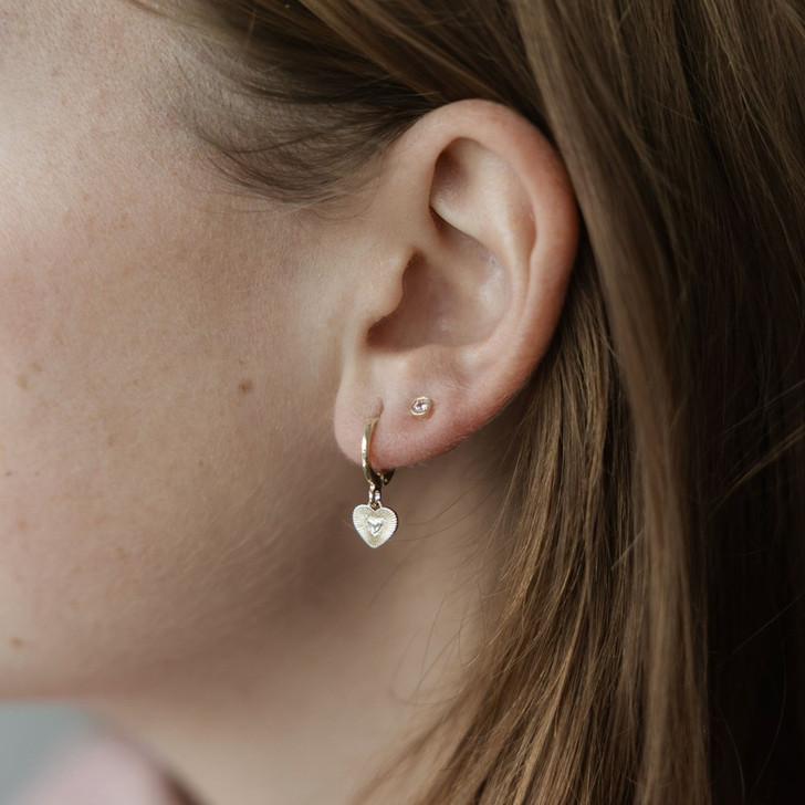 Glee Gold Plated Duet Sweetheart Earring Set Pink