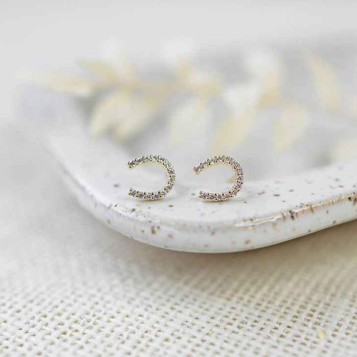 Glee Gold Plated Lucky Horseshoe Studs