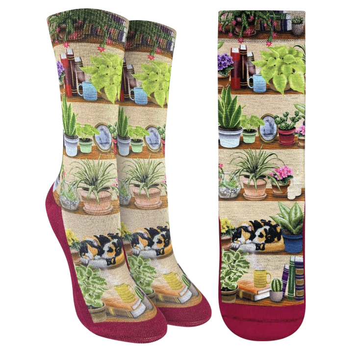 Good Luck Sock Women's Bookshelf of Plants Socks