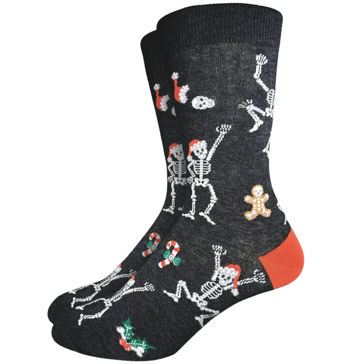 Good Luck Sock Men's Christmas Skeletons Crew Socks