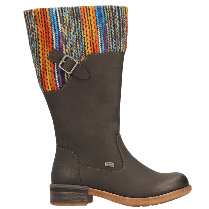 Rieker Fabrizia Tall Knit Cuff Boots Brown