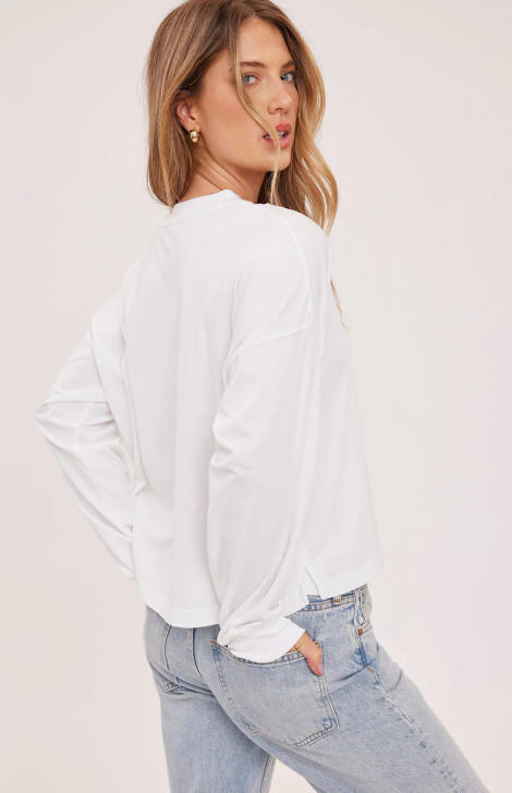 Gentle Fawn Christy Cotton Long Sleeve Top White