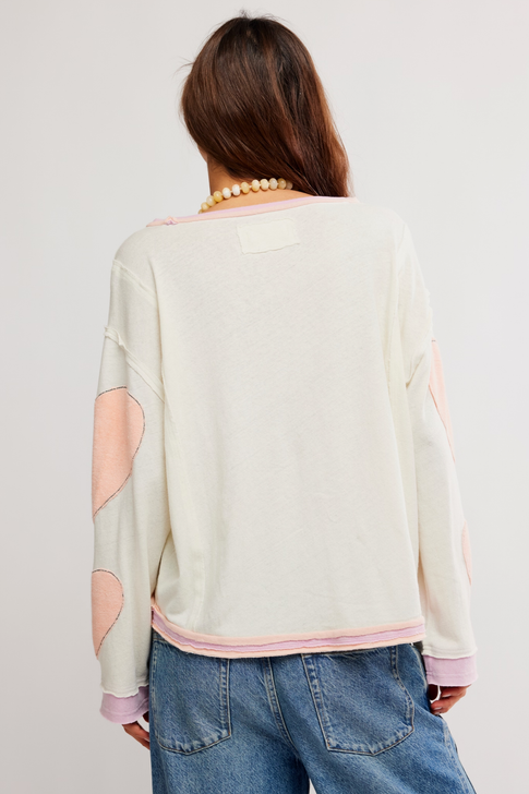 Free People You're A Star Long Sleeve Mint Heart Combo