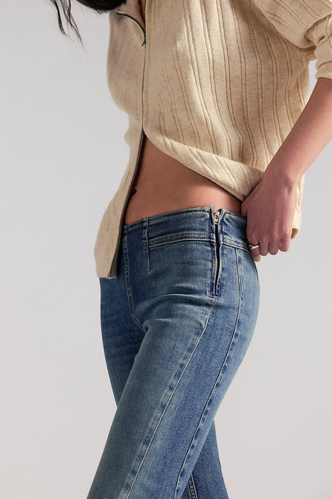 Free People Alamo Low Rise Flare Jeans Stonehenge