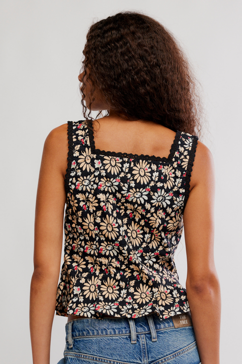 Free People Bridgette Corset Top Black Combo