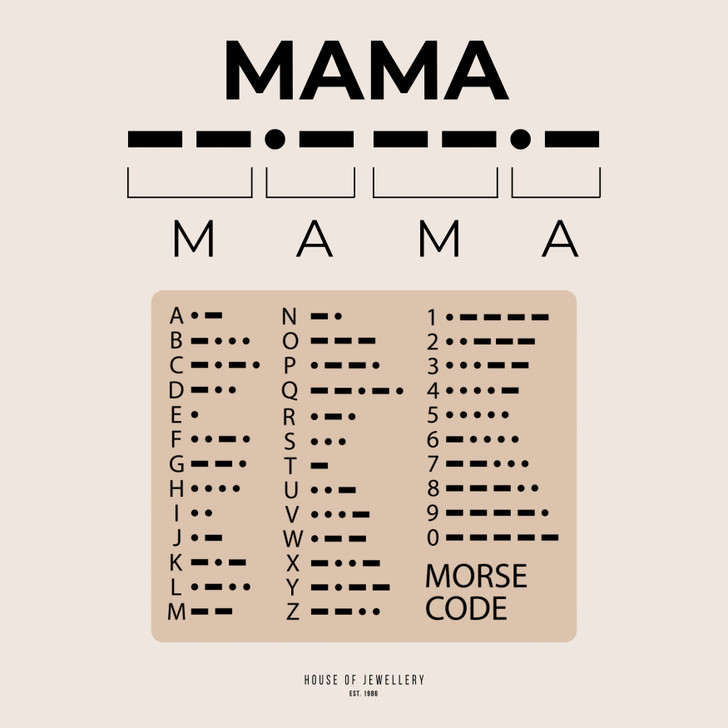 House of Jewellery Mama Morse Code Necklace Gold Vermeil