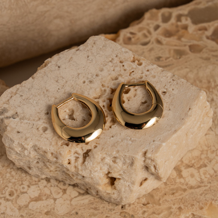 House of Jewellery Tapered U Huggie Hoops Gold Vermeil