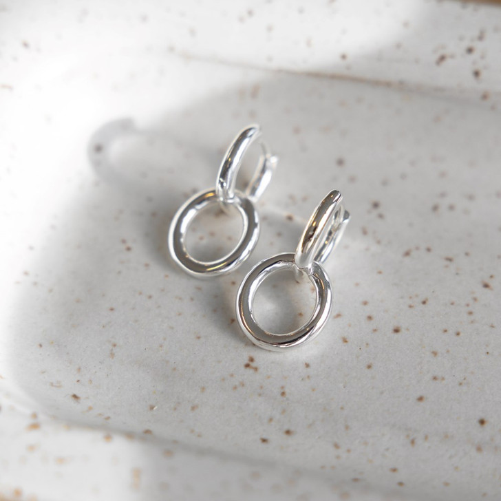 Glee Silver Plated Tandem Double Hoops