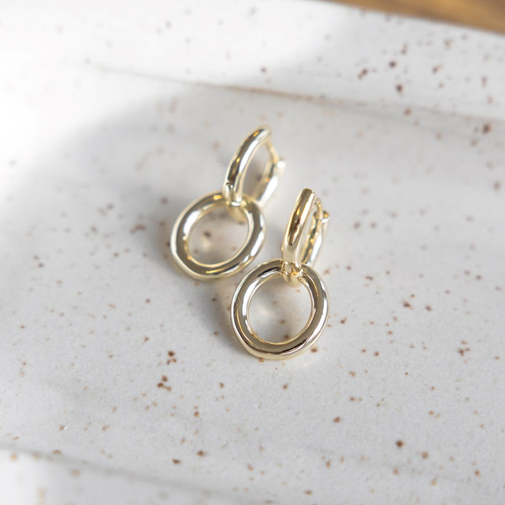 Glee Gold Plated Tandem Double Hoops