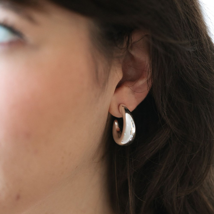 Glee Silver Plated Amplified Hoops