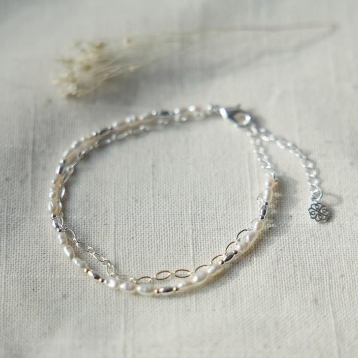 Glee Silver Plated Addie Pearl Bracelet