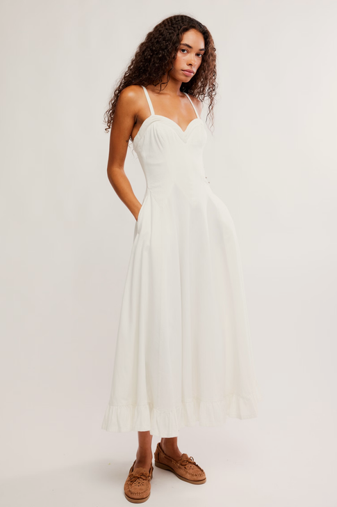 Free People Another Season Midi Dress Coconut Milk