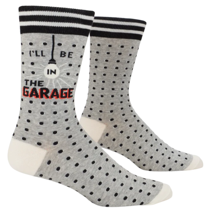 Blue Q I'll Be In The Garage Men's Crew Socks