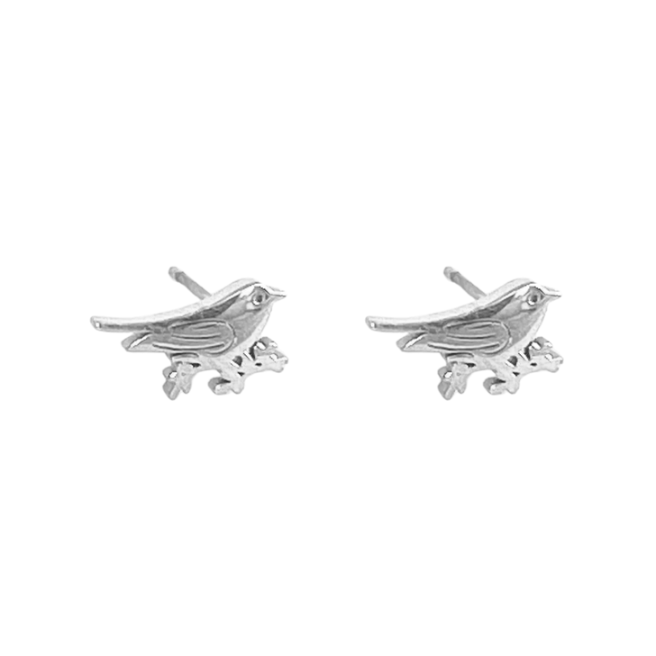 Royce & Oak Bird Studs Silver