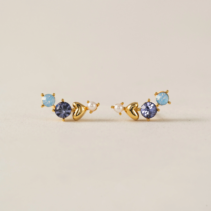 Lover's Tempo Amorette Climber Earrings Blue